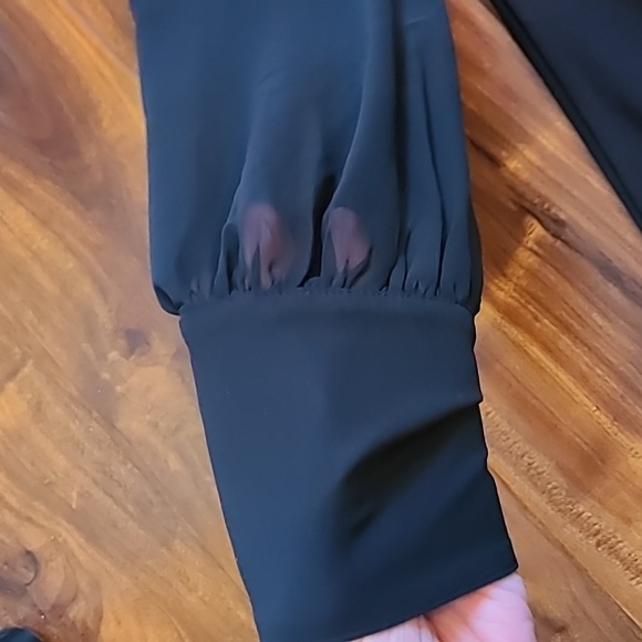 White House Black Market Chiffon Sleeve Boatneck Top Blouse - Picture 8 of 15